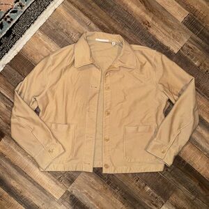 Uniqlo Tan Button Up Lightweight Boxy Jacket Size XS